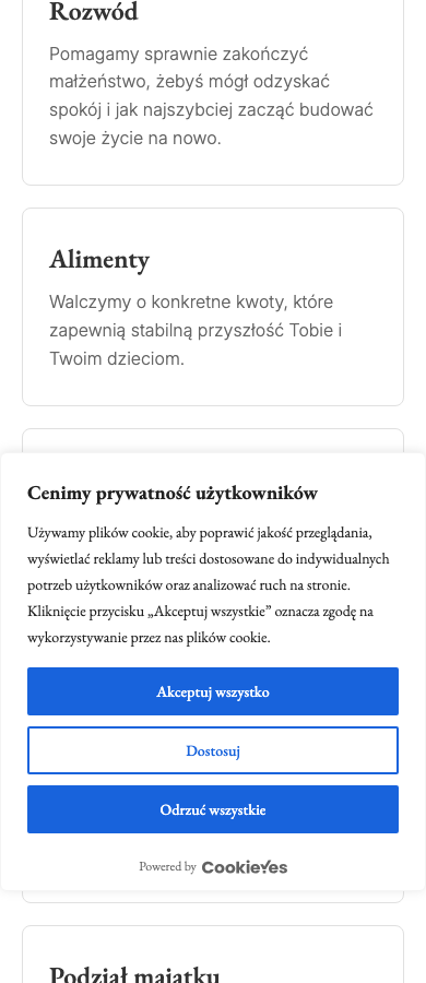 Specjalizacje podzielone na osobne decyzje